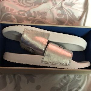 Calvin Klein jeans white slides